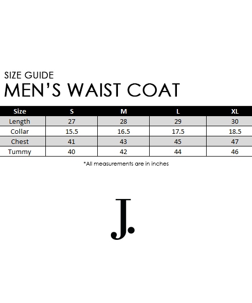 Waist Coat Size Chart